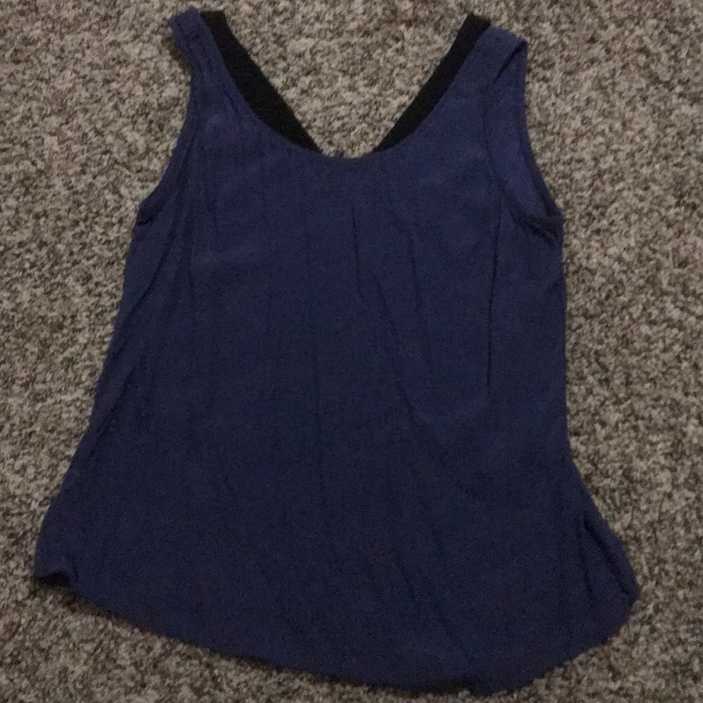 Navy and black blouse